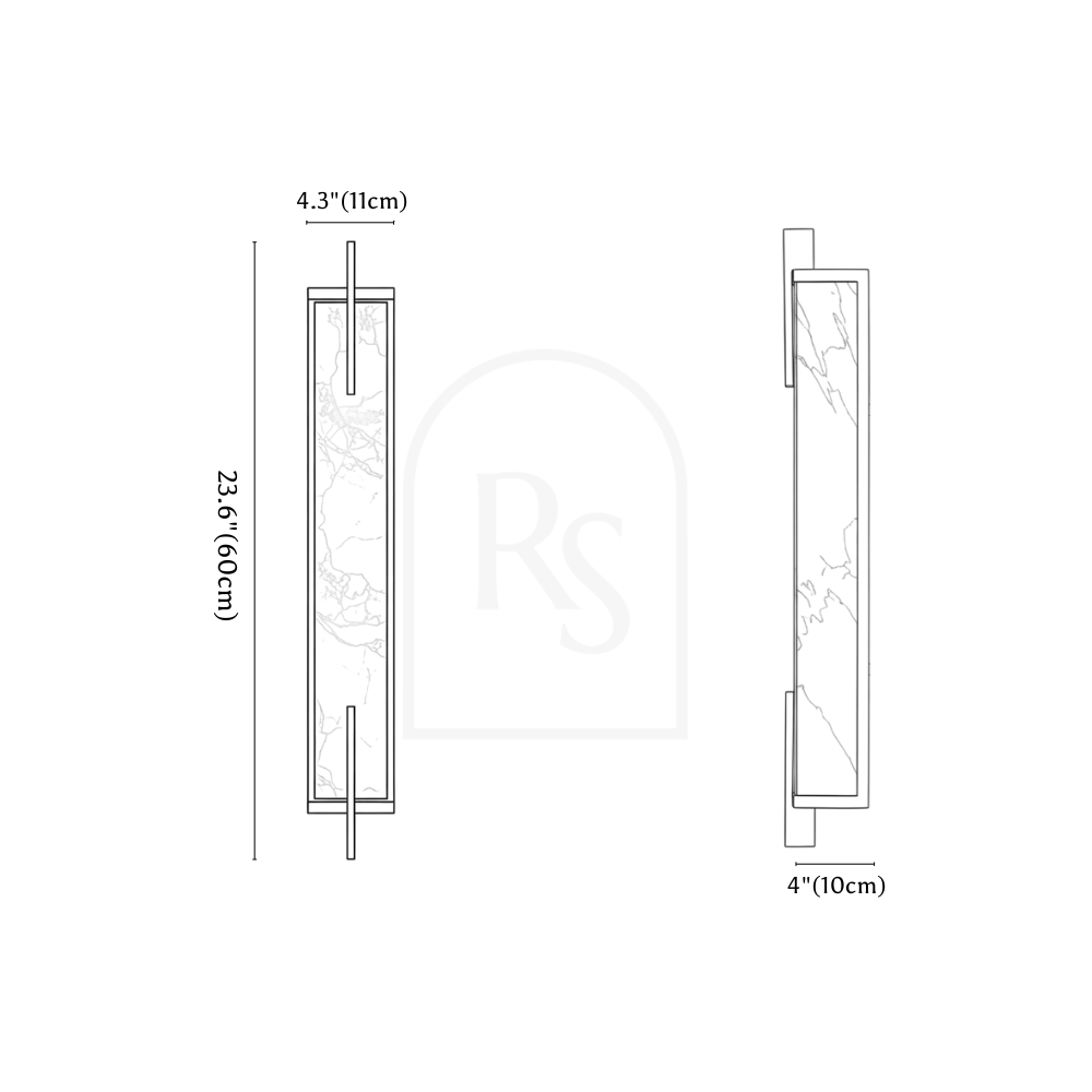 Marmaros Alabaster Wall Lamp line drawing 1