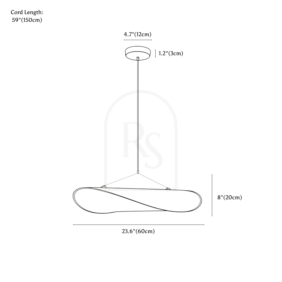 Candila Pendant Light line drawing 3