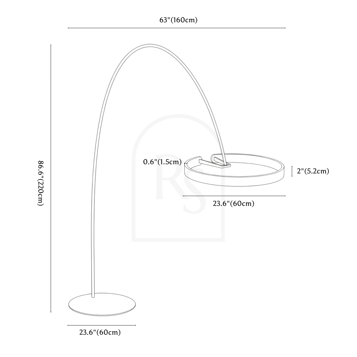 Halo Floor Lamp line drawing 2