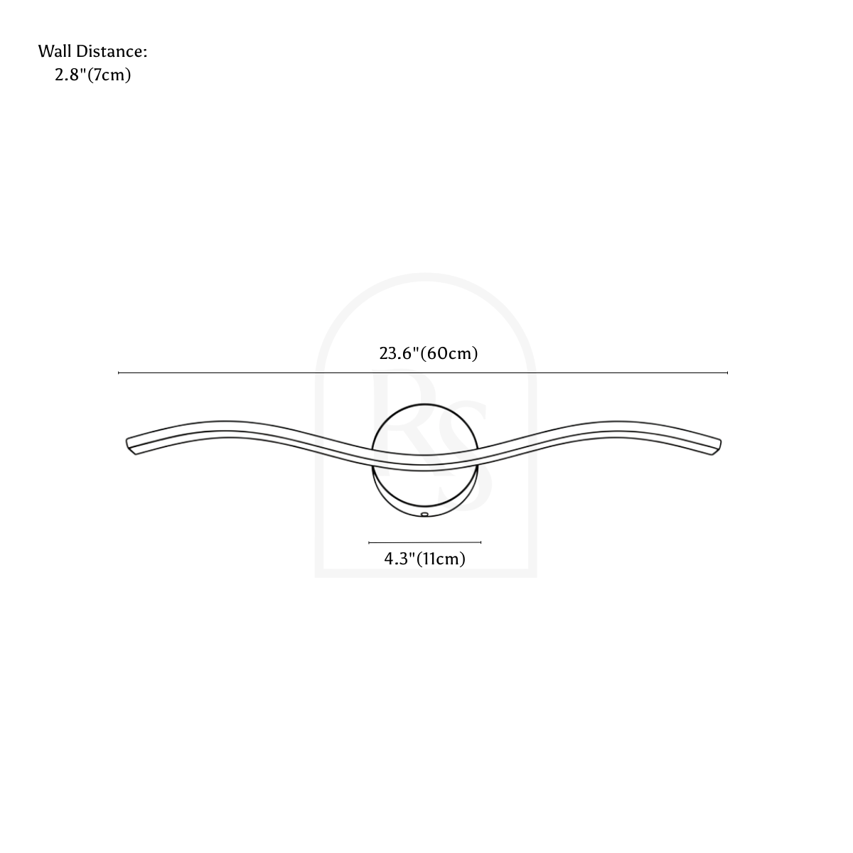 Salten Wall Lamp line drawing 3