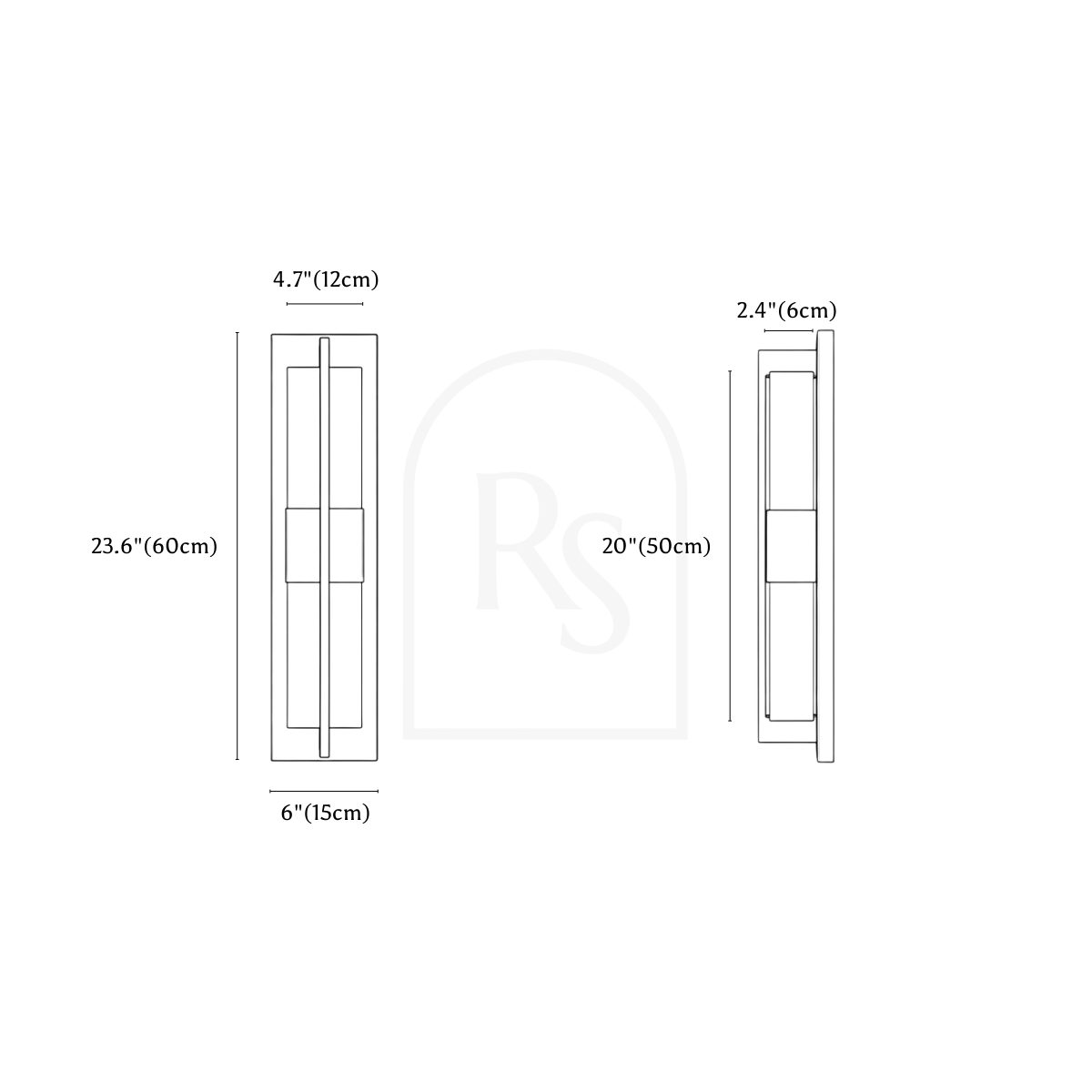 Zundiya Alabaster Wall Lamp line drawing 1