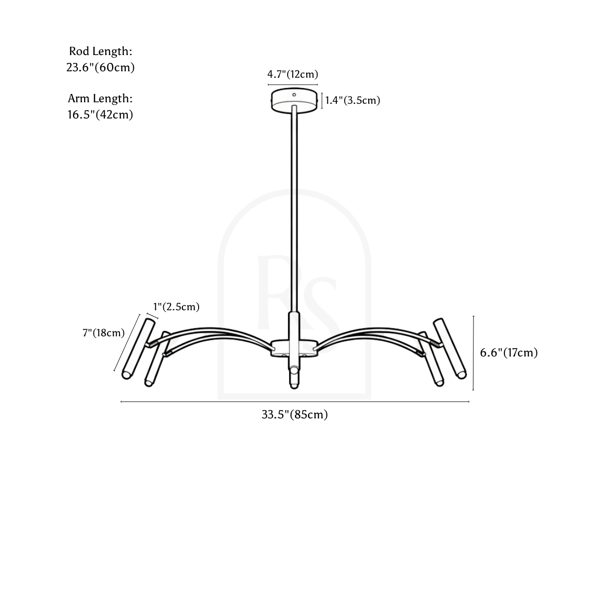 Funale Chandelier line drawing 1