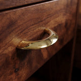 Enzo Cabinet Pull in Satin Brass, close-up detail