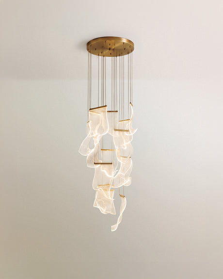 Sheets Chandelier (Round Ceiling Mount)