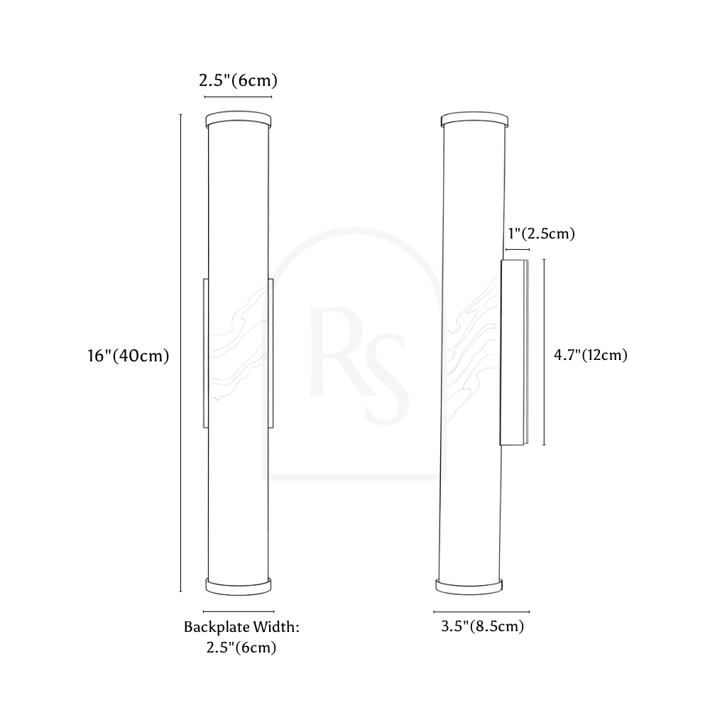Falynis Alabaster Wall Lamp line drawing 2