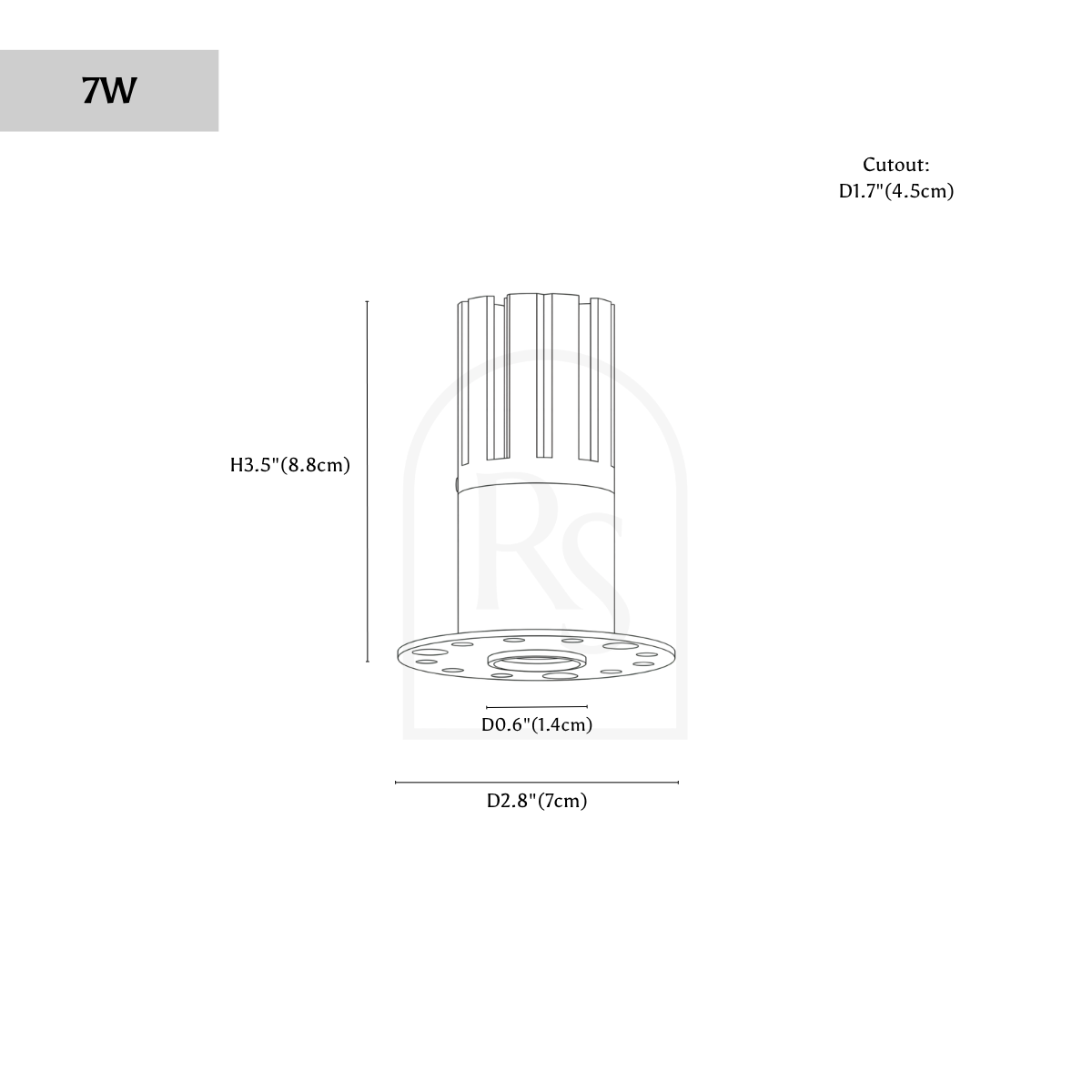Torix Trimless Downlight line drawing 2