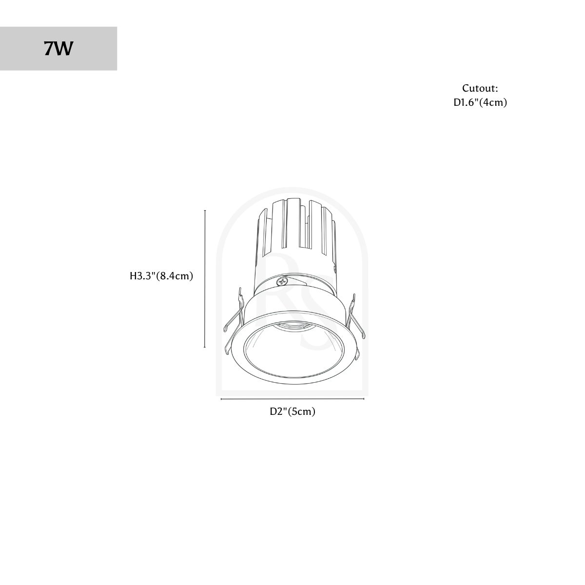 Silis Adjustable Downlight line drawing 1