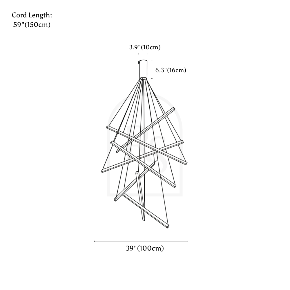 Ilona Chandelier line drawing 3