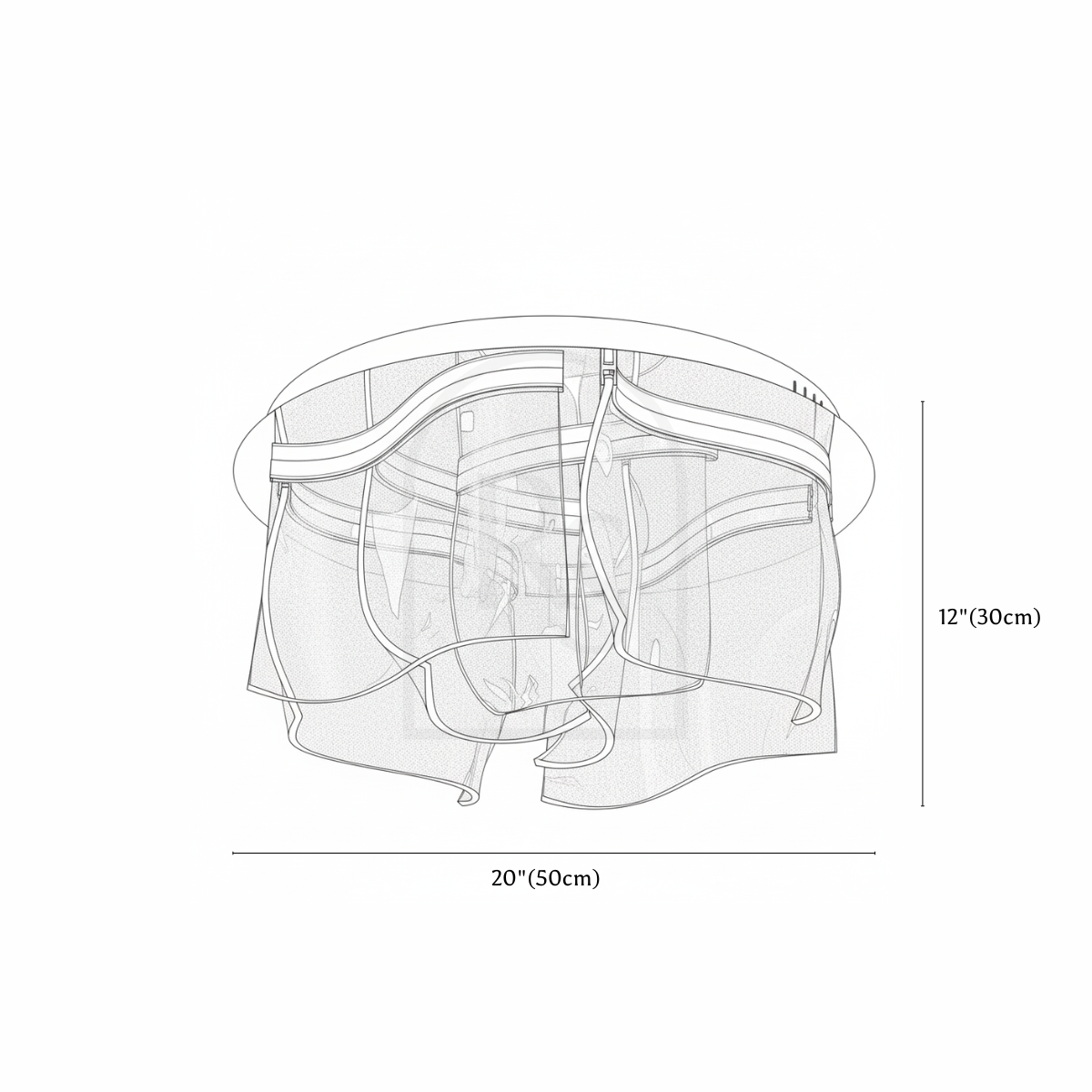 Ariadne Ceiling Light line drawing 1