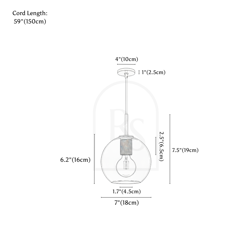 Zafiris Pendant Light line drawing 1