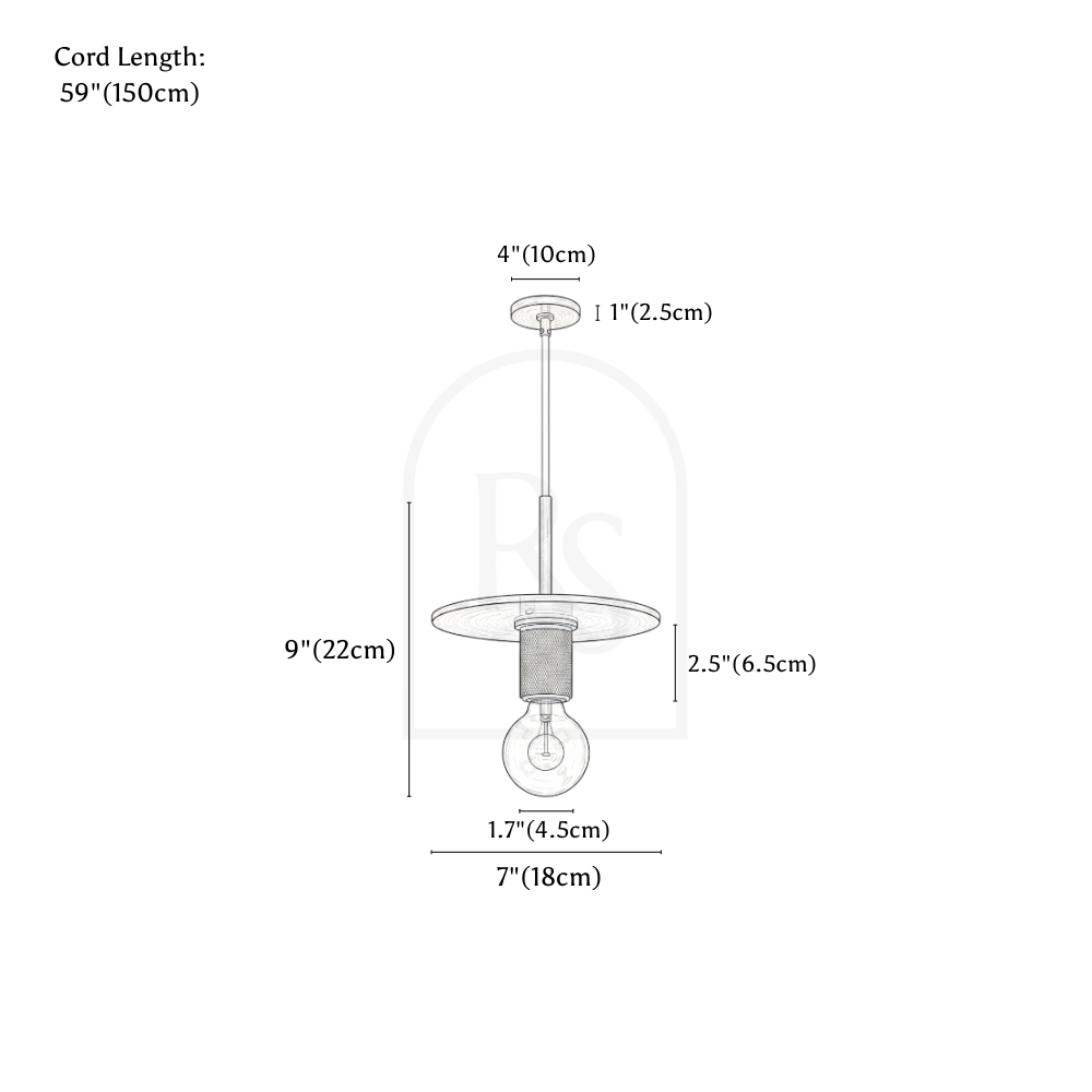 Zafiris Pendant Light line drawing 3