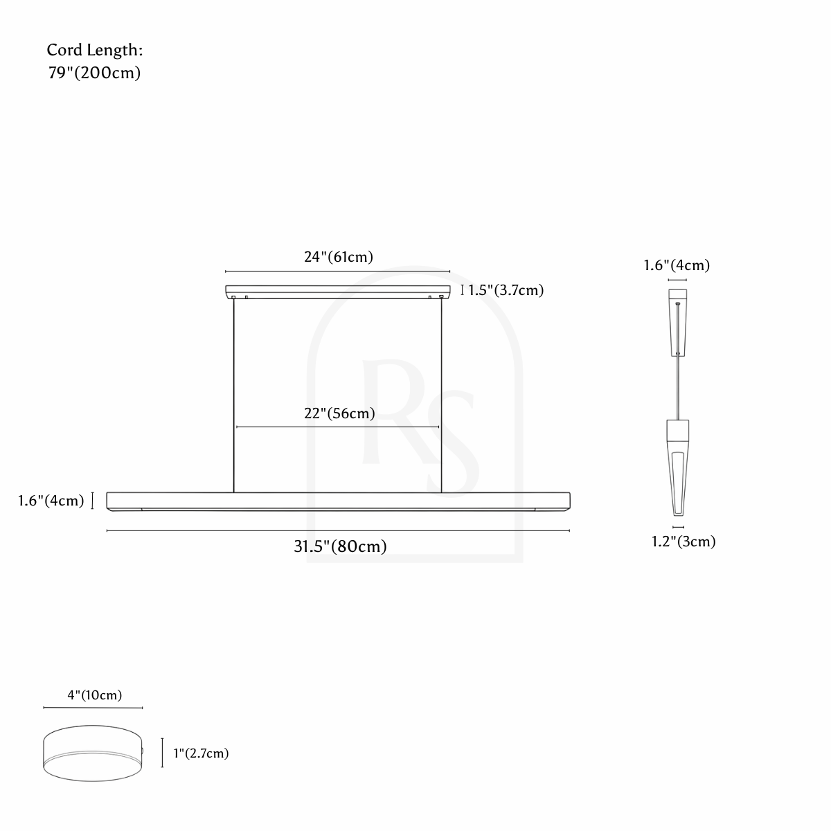 Lámpara colgante Fulberto line drawing 1