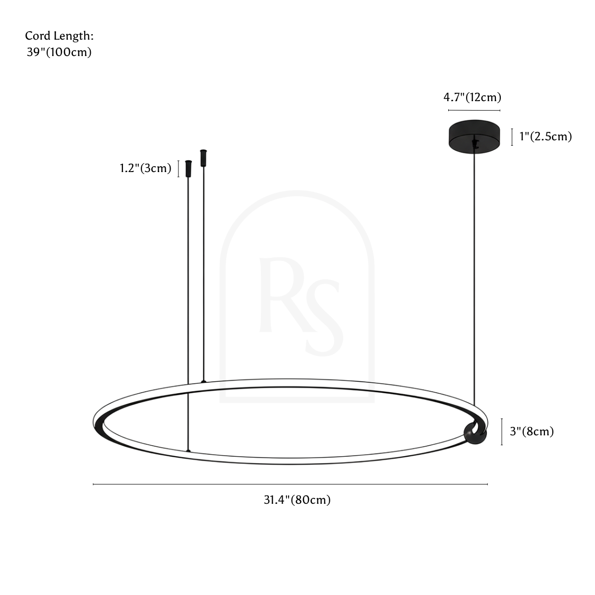 Frilo Chandelier line drawing 3