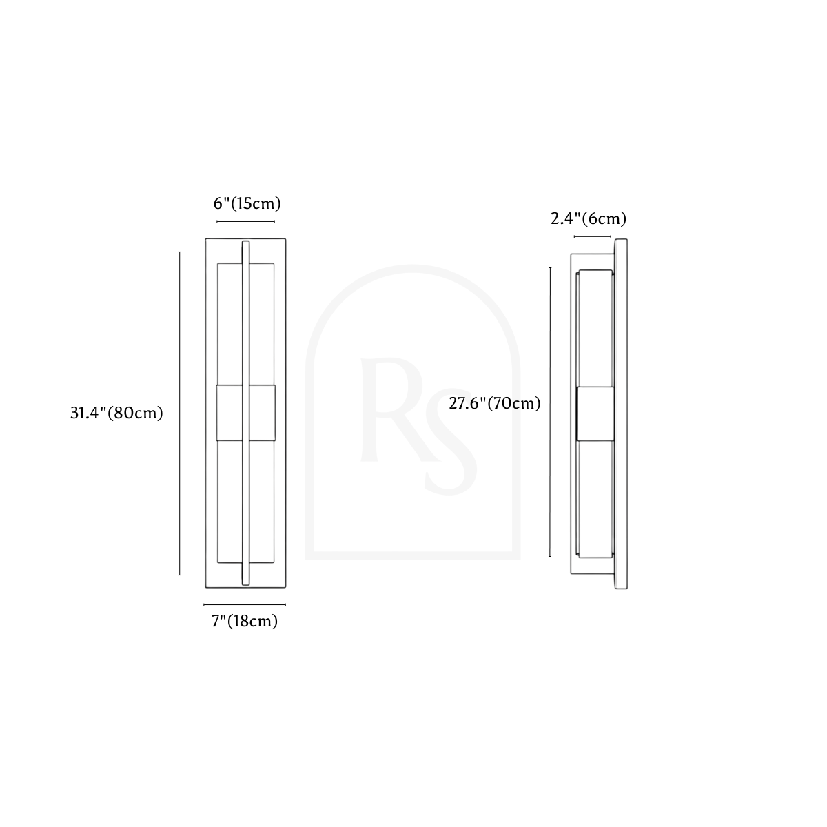 Zundiya Alabaster Wall Lamp line drawing 2