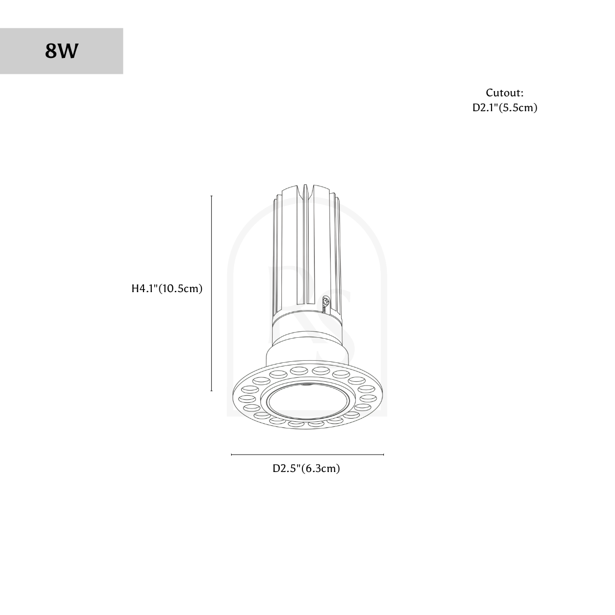 Noven Trimless Downlight line drawing 1