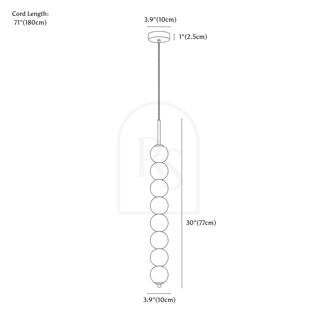 Lavan Pendant Light line drawing 4