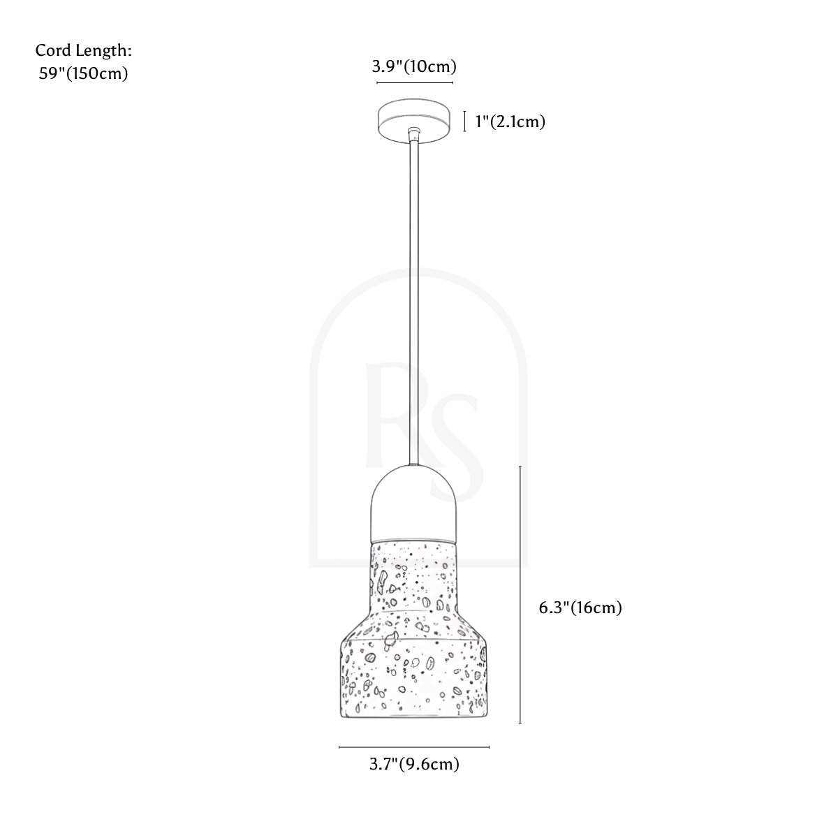 Abon Pendant Light line drawing 1