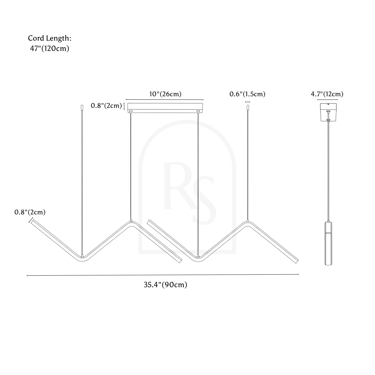 Lámpara colgante Serena line drawing 2