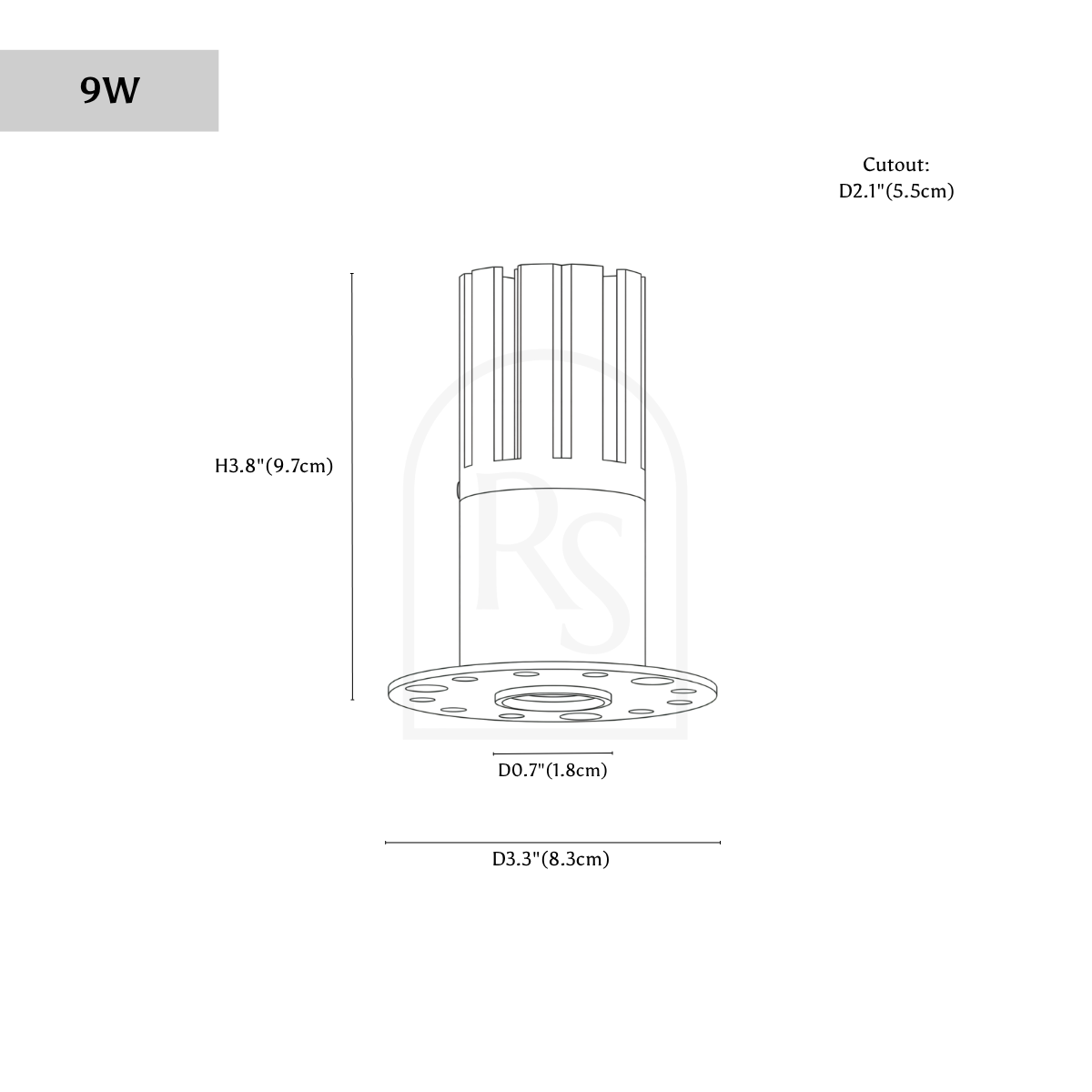 Torix Trimless Downlight line drawing 3