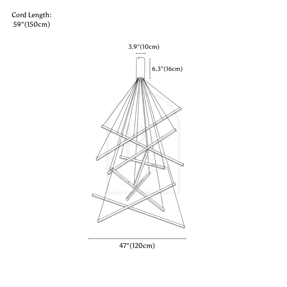 Ilona Chandelier line drawing 4