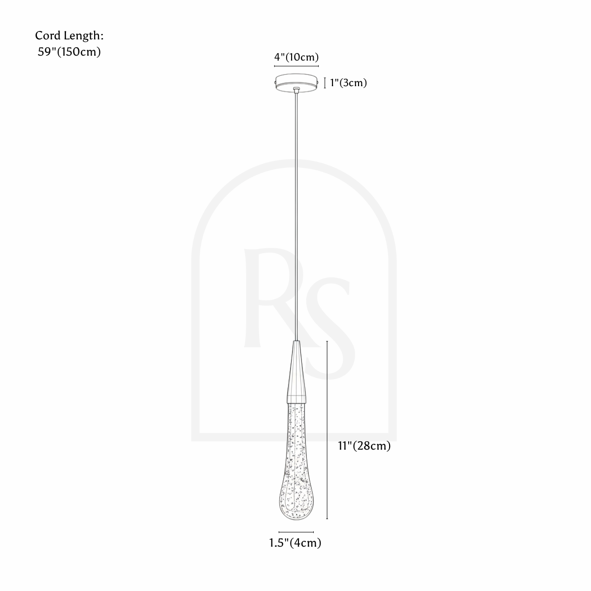 Chryseos Pendant Light line drawing 2