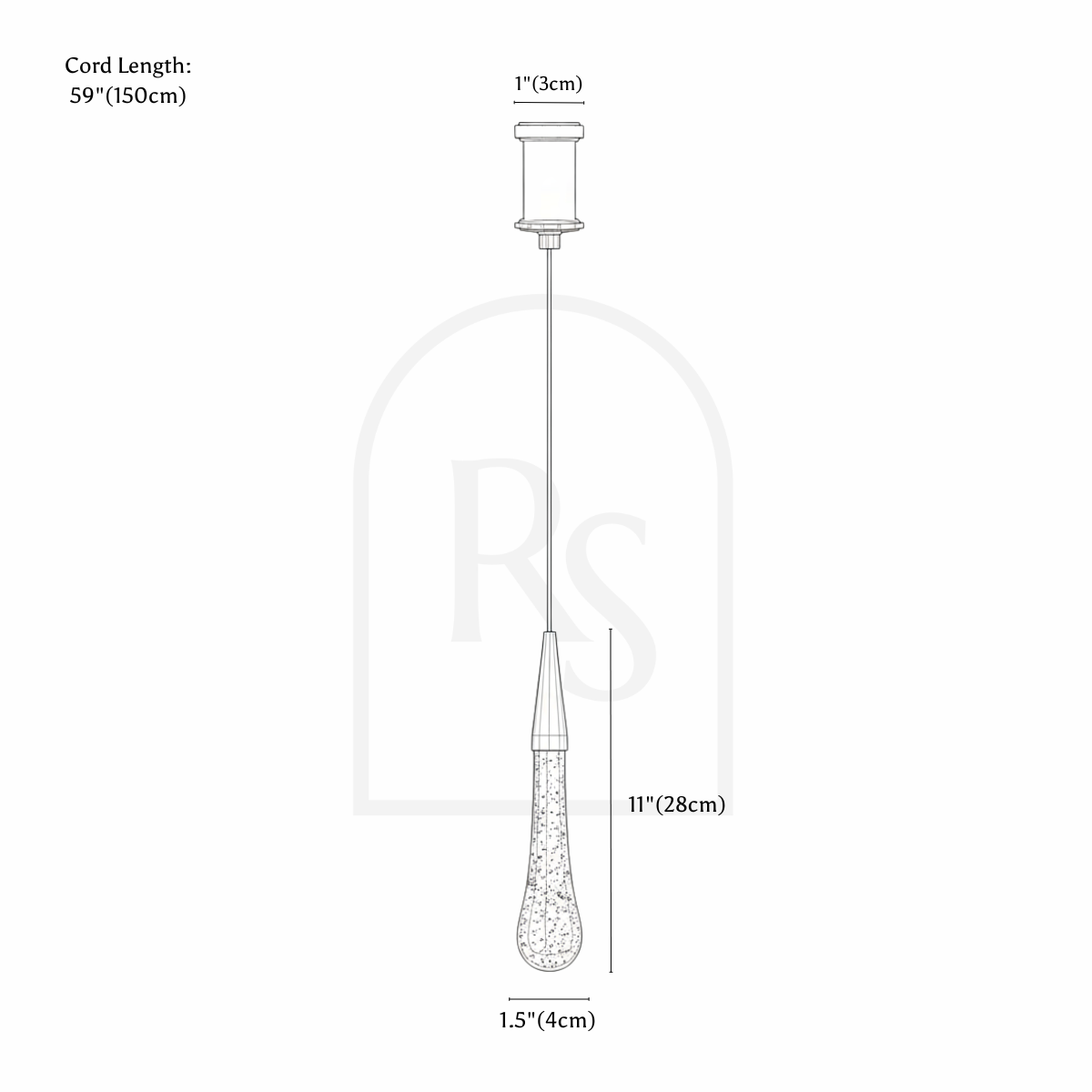 Chryseos Pendant Light line drawing 1