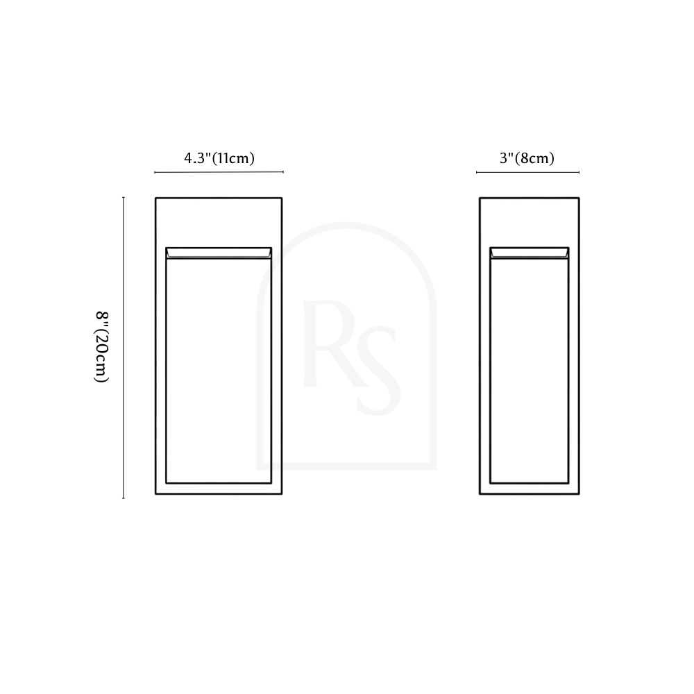 Aelina Outdoor Wall Lamp line drawing 1