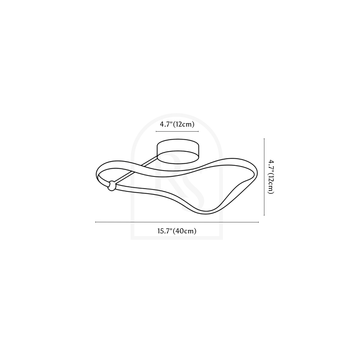 Aaliyah Ceiling Light line drawing 1