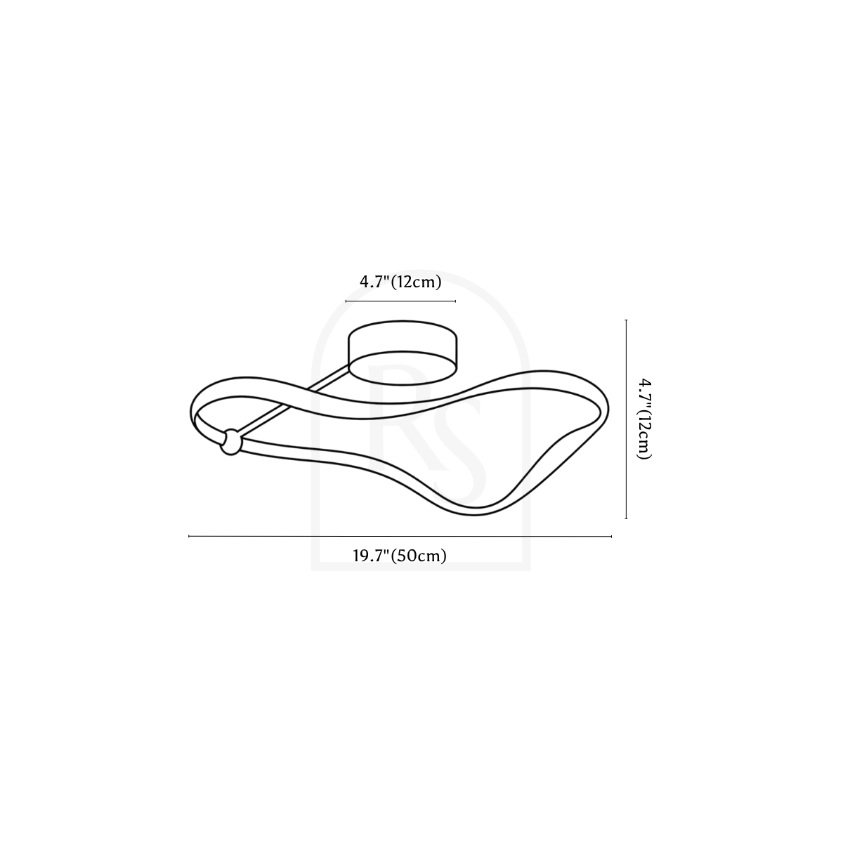 Aaliyah Ceiling Light line drawing 2