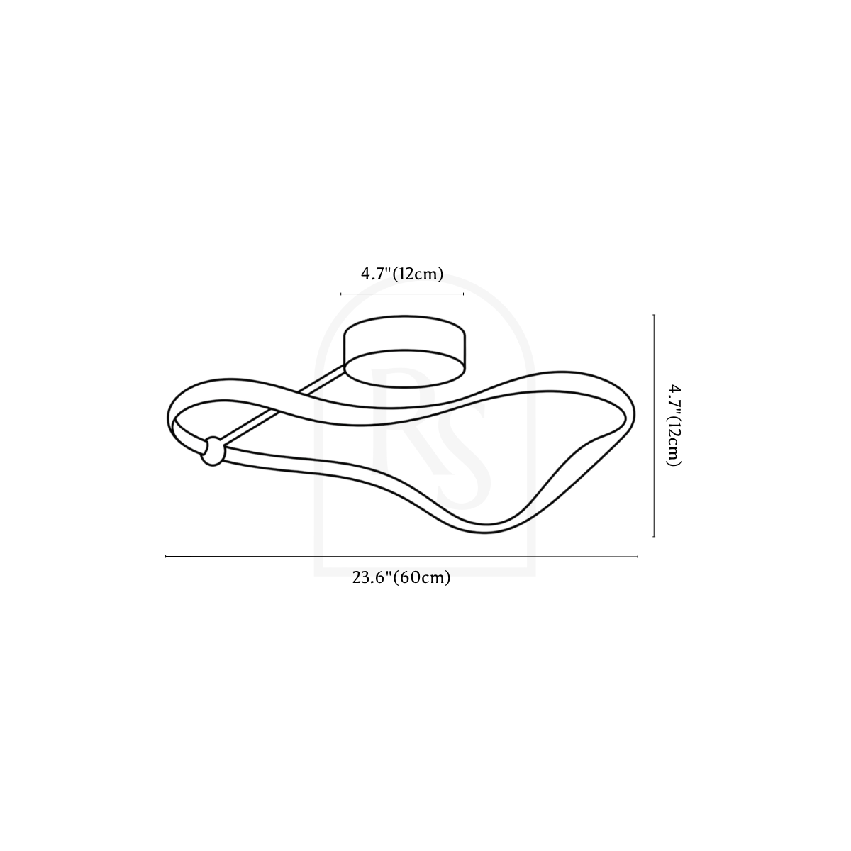 Aaliyah Ceiling Light line drawing 3