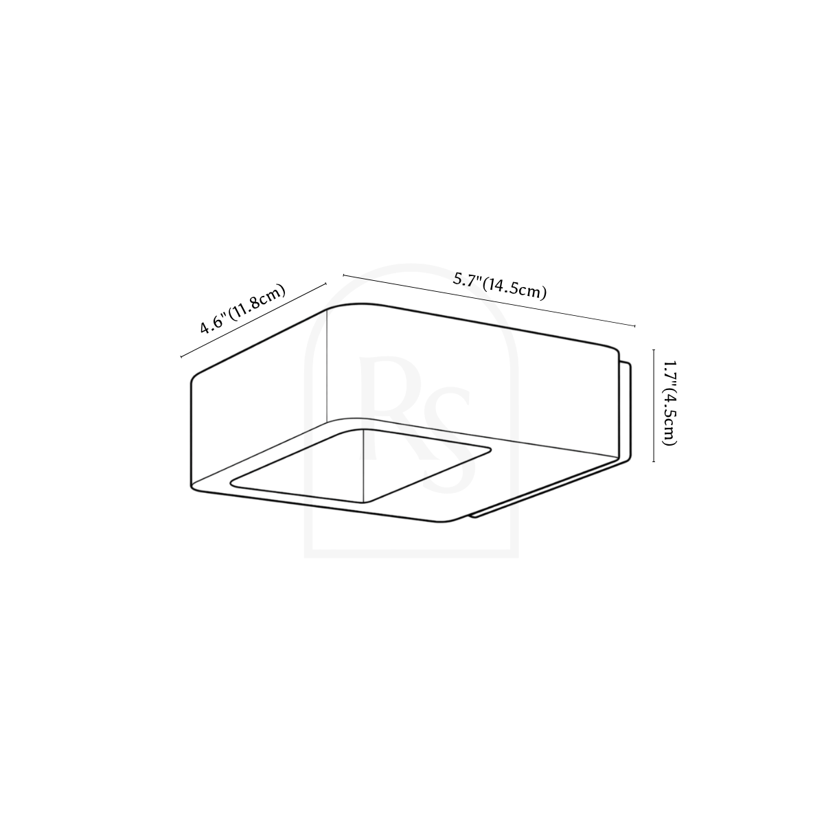 Abel Outdoor Wall Lamp line drawing 1