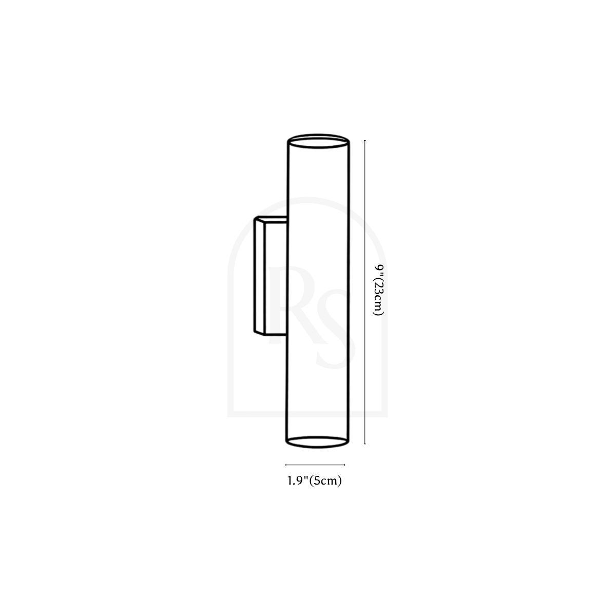 Acrain Travertine Wall Lamp line drawing 1