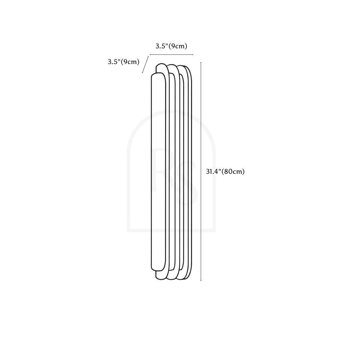 Acrove Wall Lamp line drawing 3