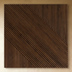 Wooden wall panel featuring a diagonal design with ridges, finished in a warm brown tone. Square shape.