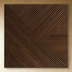 Rectangular wall panel with diagonal ribbed design in rich dark brown wood finish. Textured, modern aesthetic.