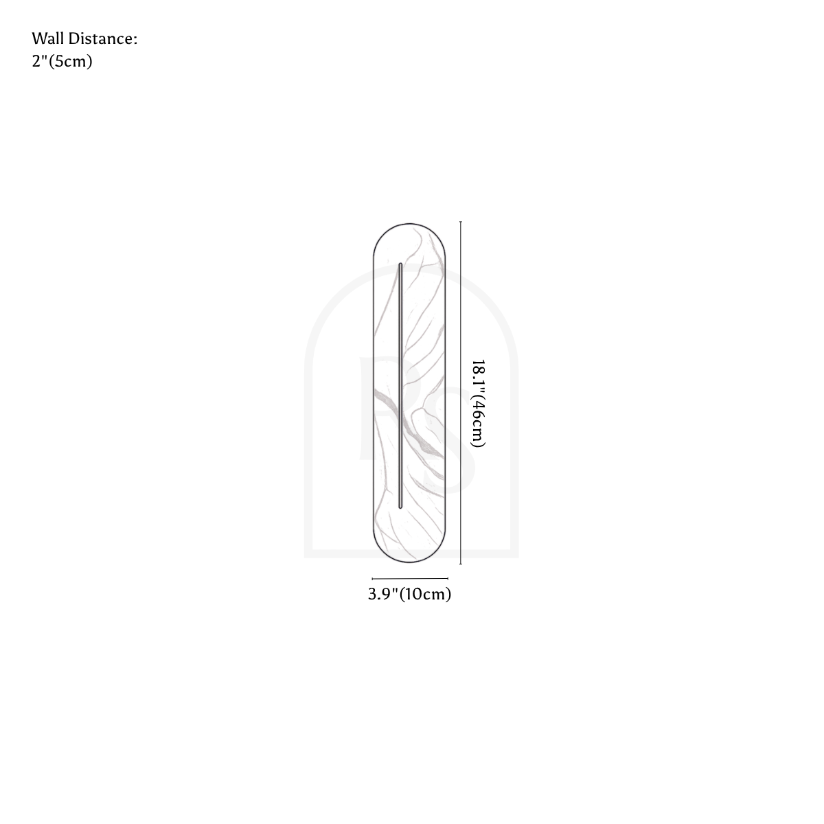Aerin Wall Lamp line drawing 1