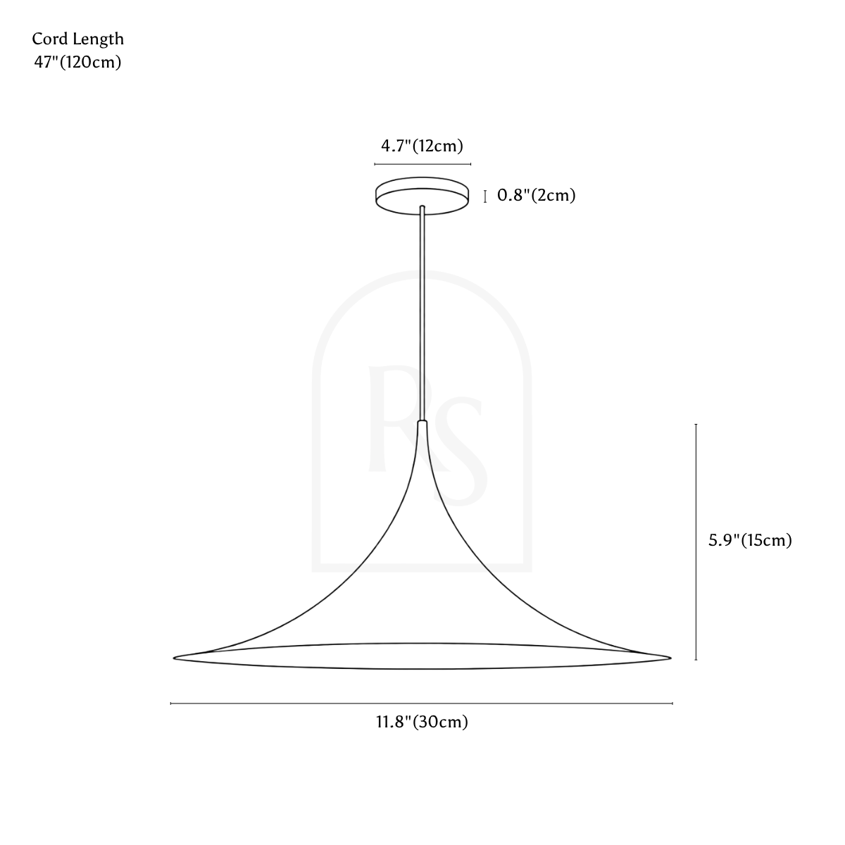 Aeva Pendant Light line drawing 1