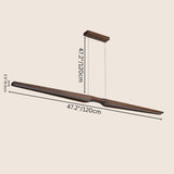 "Sleek wooden pendant light with dimensions shown, offering a minimalist design perfect for kitchen islands and dining areas."