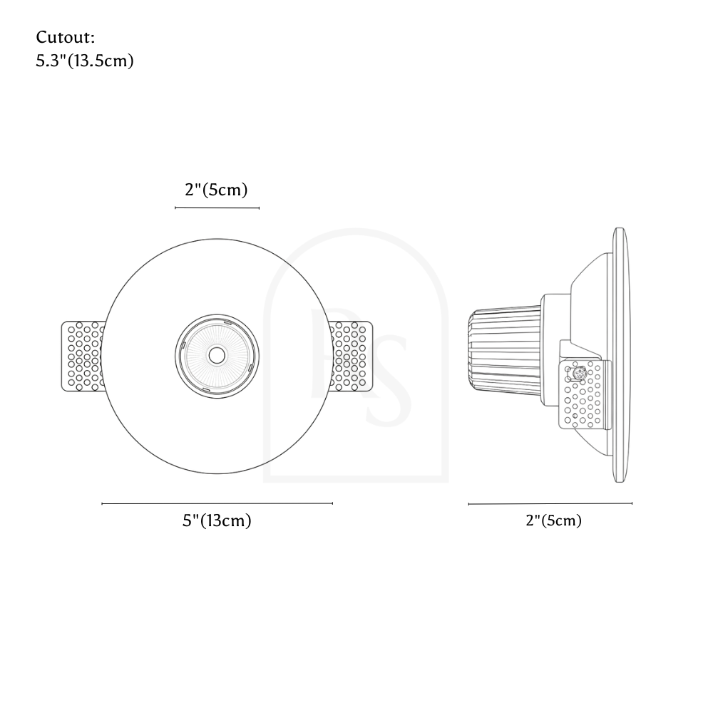 Aitha Trimless Downlight line drawing 1
