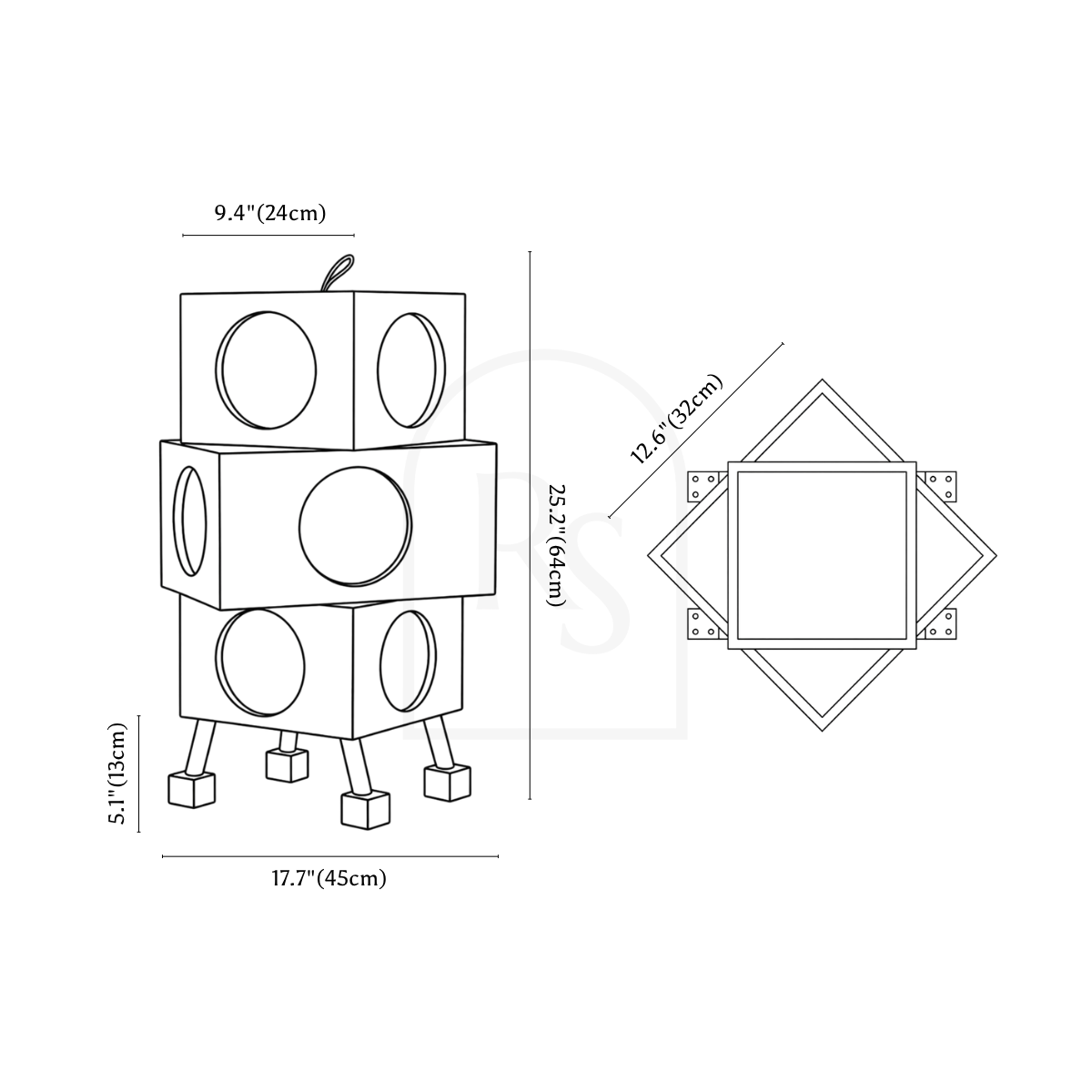 Akwida Floor Lamp line drawing 1