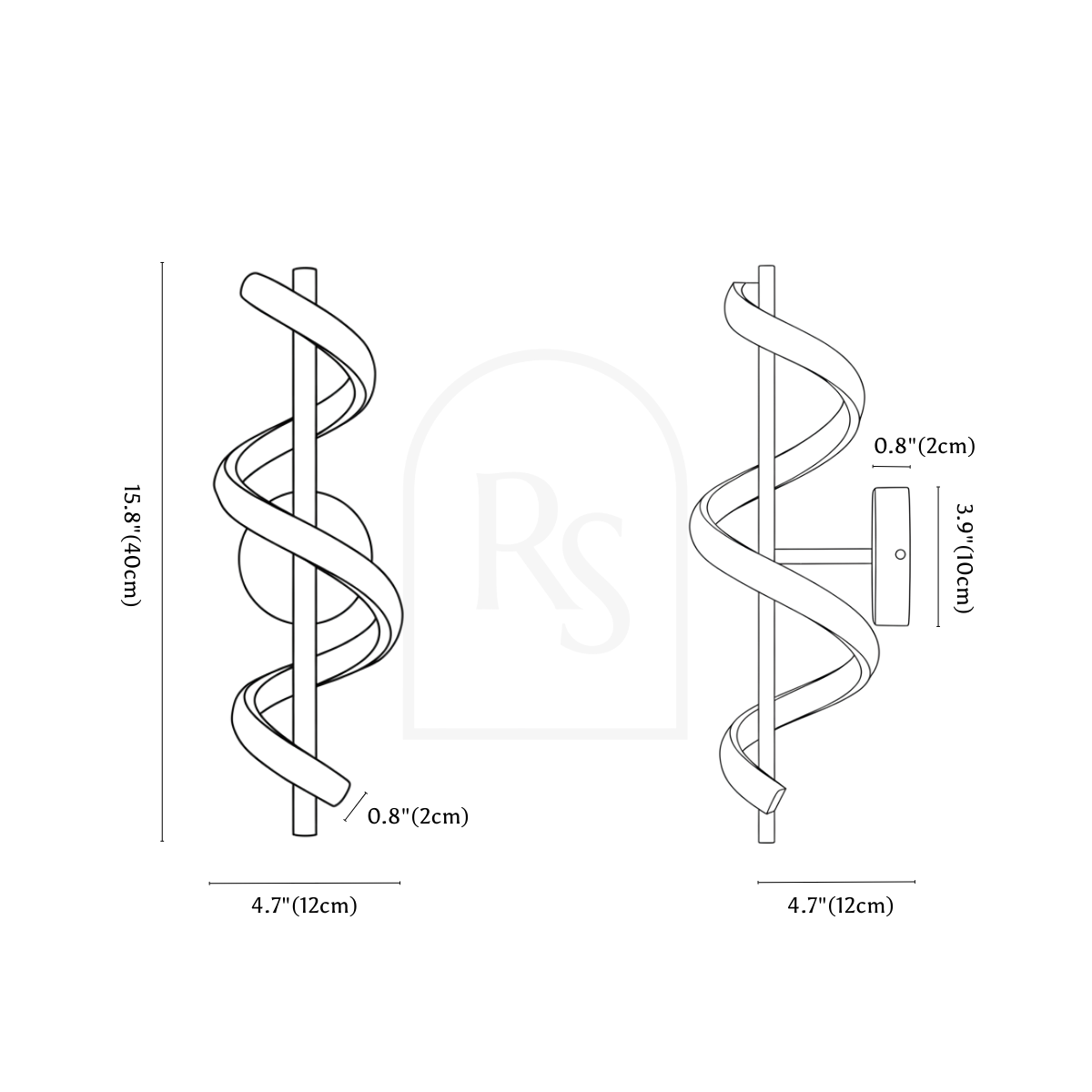 Alina Wall Lamp line drawing 1