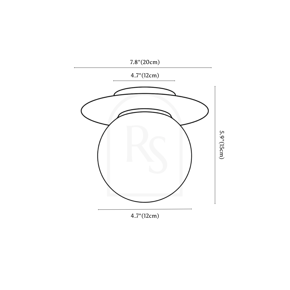 Alkura Ceiling Light line drawing 1