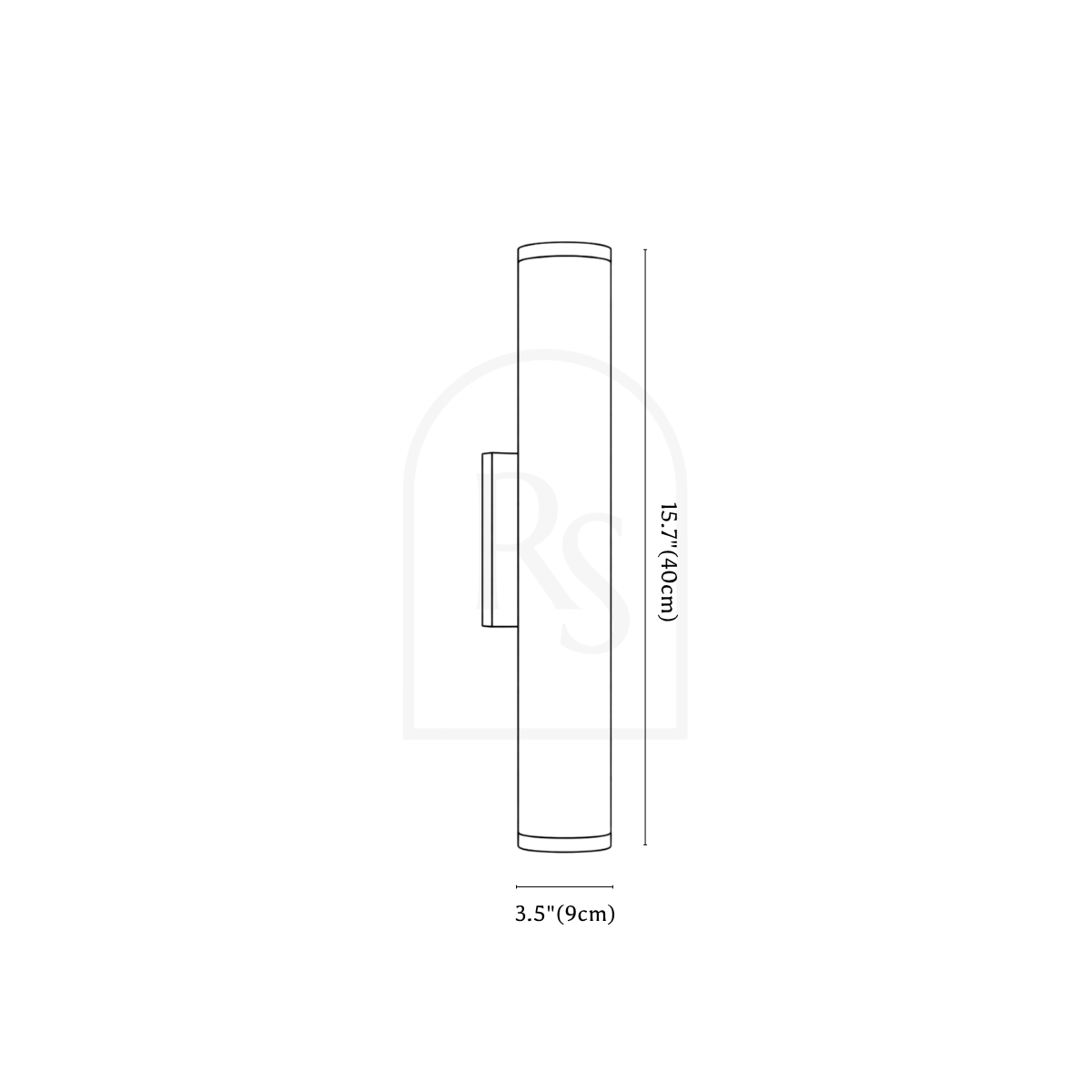 Alohi Wall Lamp line drawing 1