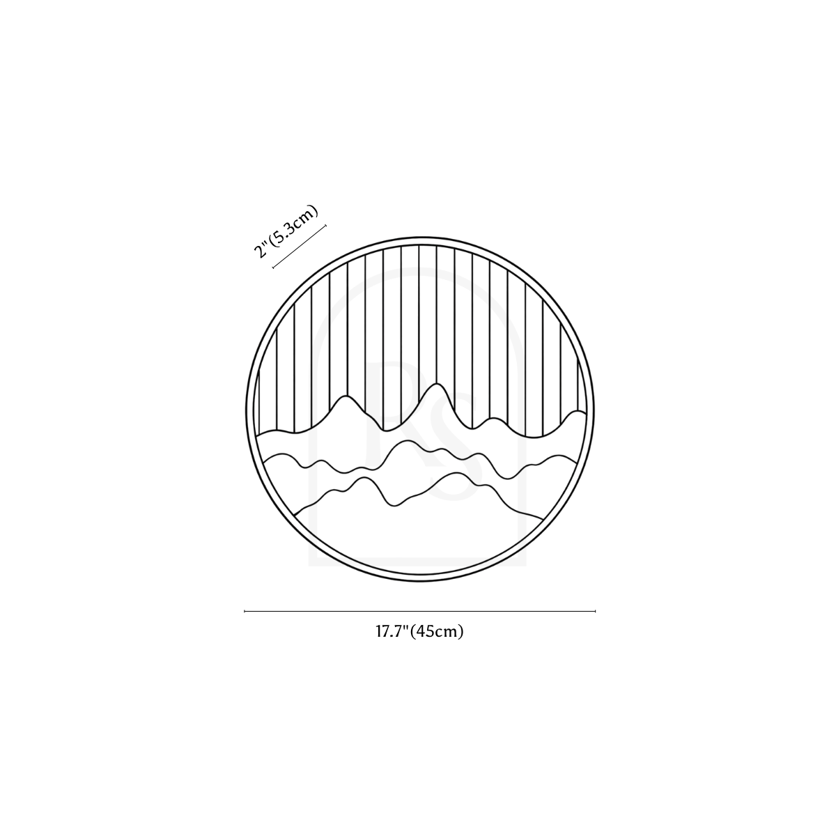 Alpine Outdoor Wall Lamp line drawing 3