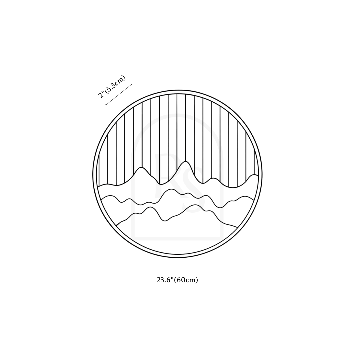 Alpine Outdoor Wall Lamp line drawing 4