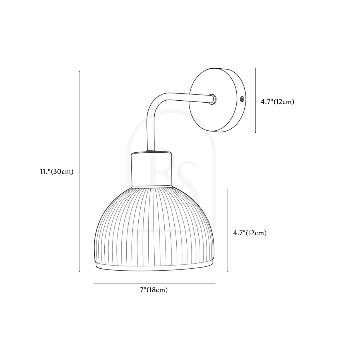 Alven Wall Lamp line drawing 1
