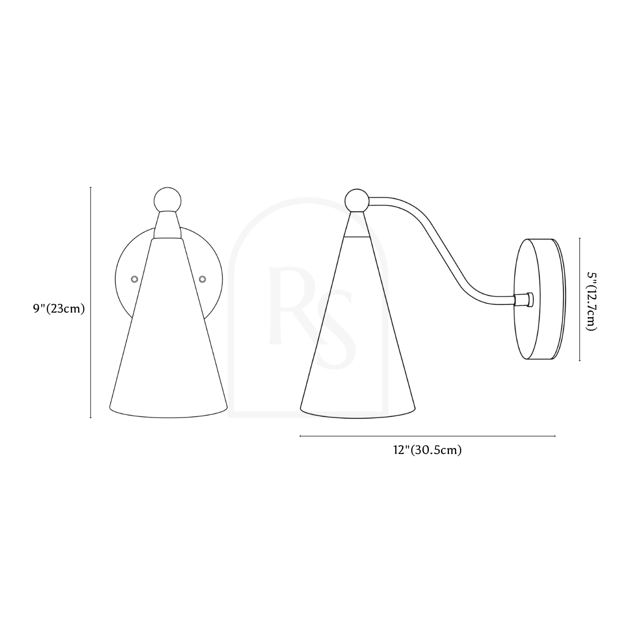 Alver Wall Lamp line drawing 1