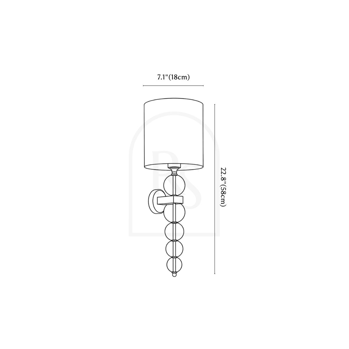 Lámpara de pared Alverta line drawing 1
