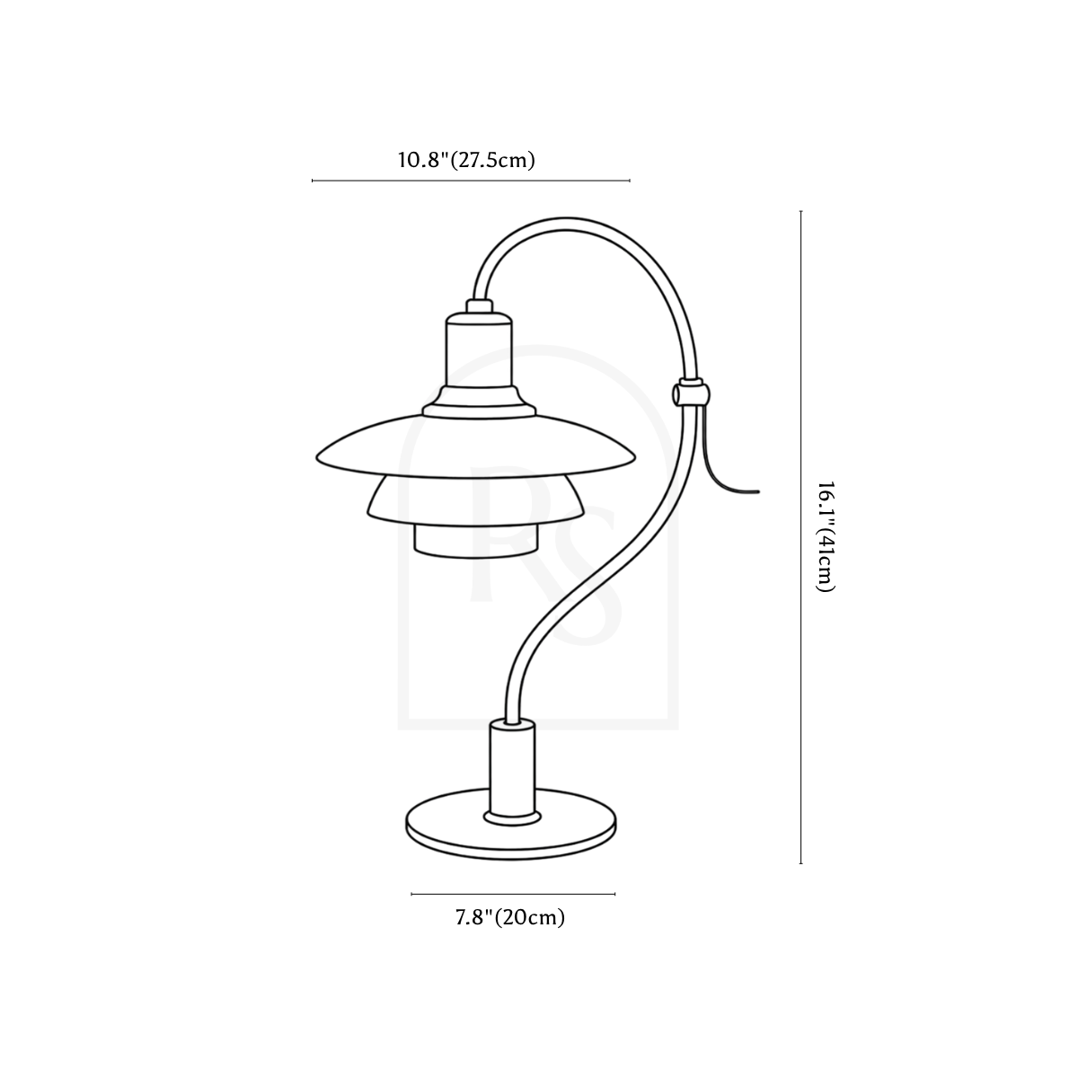 Alya Table Lamp line drawing 1