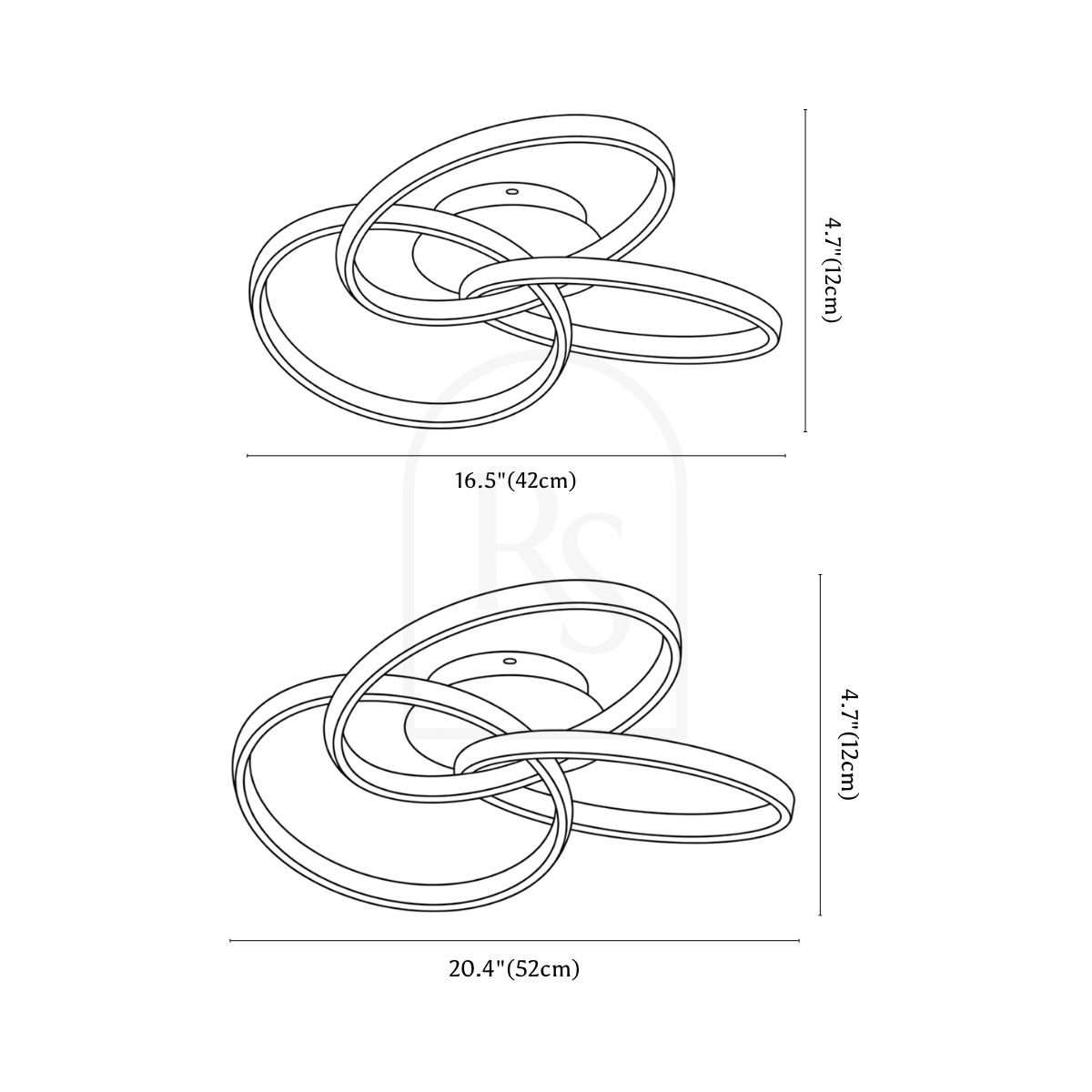 Alyona Ceiling Light line drawing 1